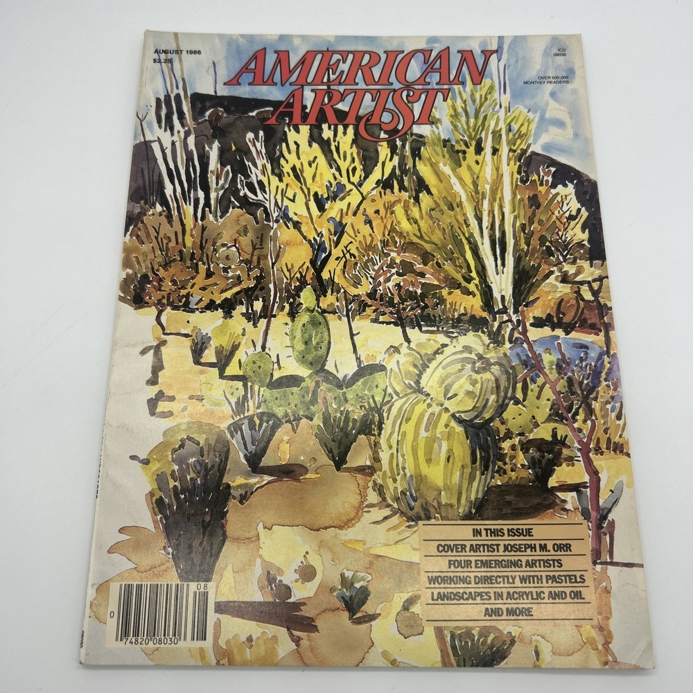 Vintage American Artist Magazine Aug. 1986 Vtg. Edward Brodney J. Orr Paint Ads